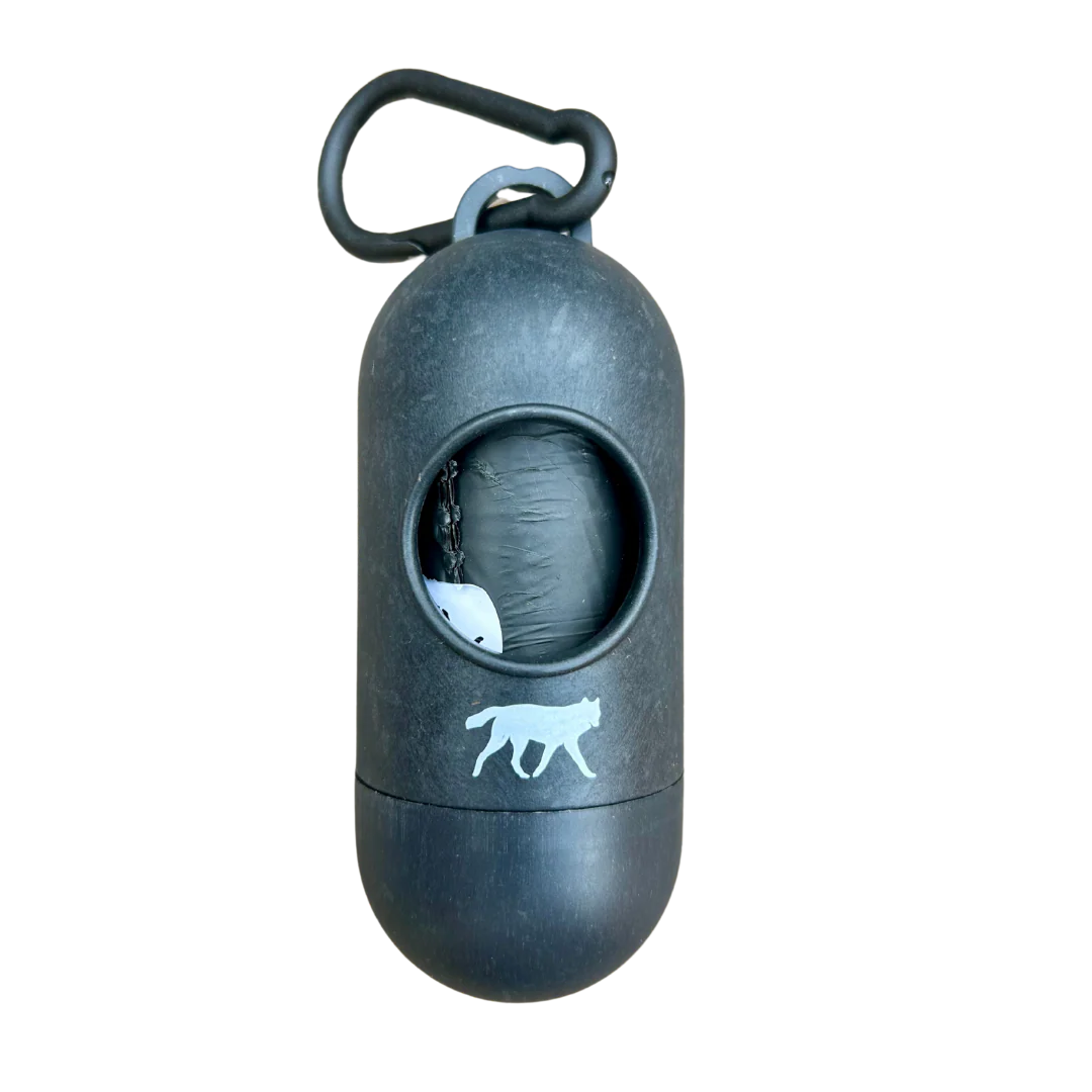 Bamboo Poop Bag Dispenser w/ 1 Compostable roll
