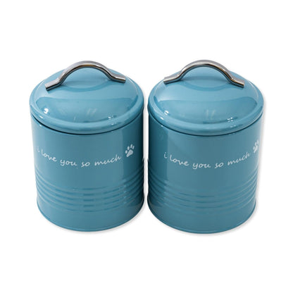 I Love You So Much Dog Treat Canister Gift Set - Blue