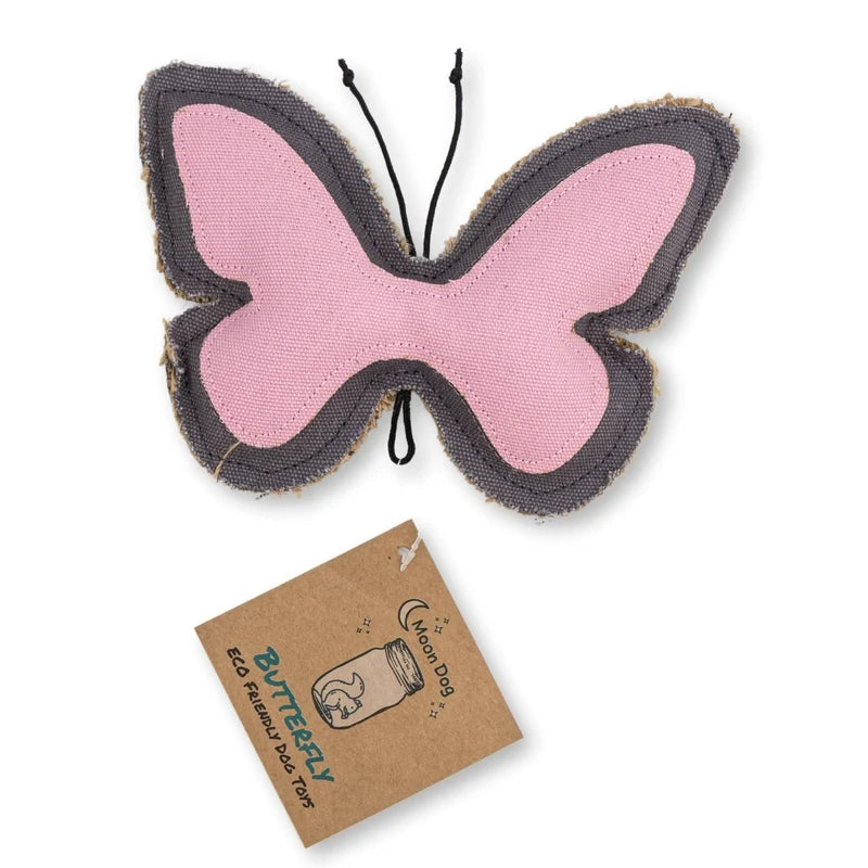 Sustainable Butterfly-Shaped Canvas & Jute Chew Toy for Dogs