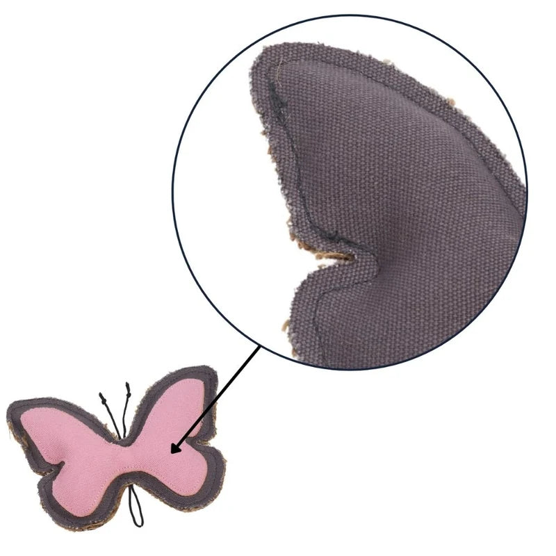 Sustainable Butterfly-Shaped Canvas & Jute Chew Toy for Dogs
