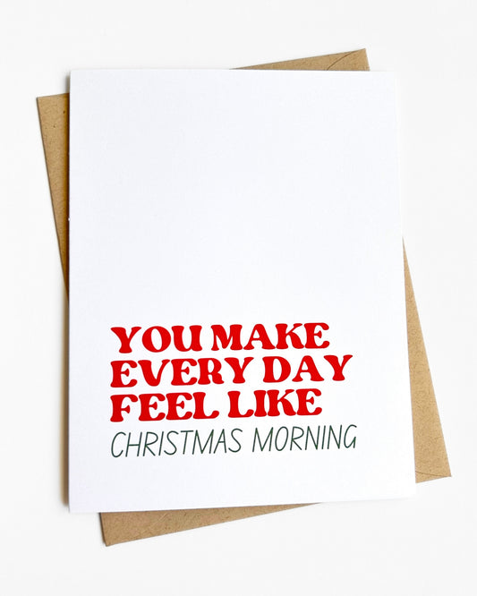 Christmas Morning Sweet Holiday Card Romantic Christmas