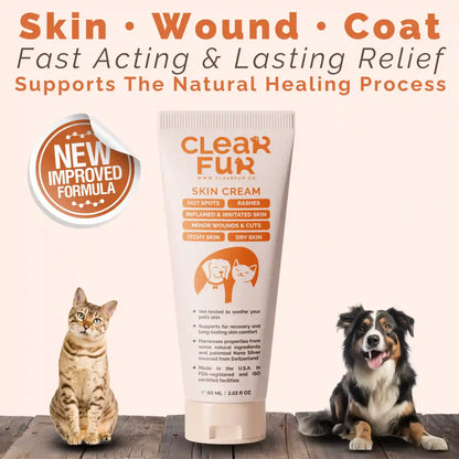 ClearFur Natural Hot Spot & Itch Relief Skin Cream for Dogs & Cats (Box of 2)