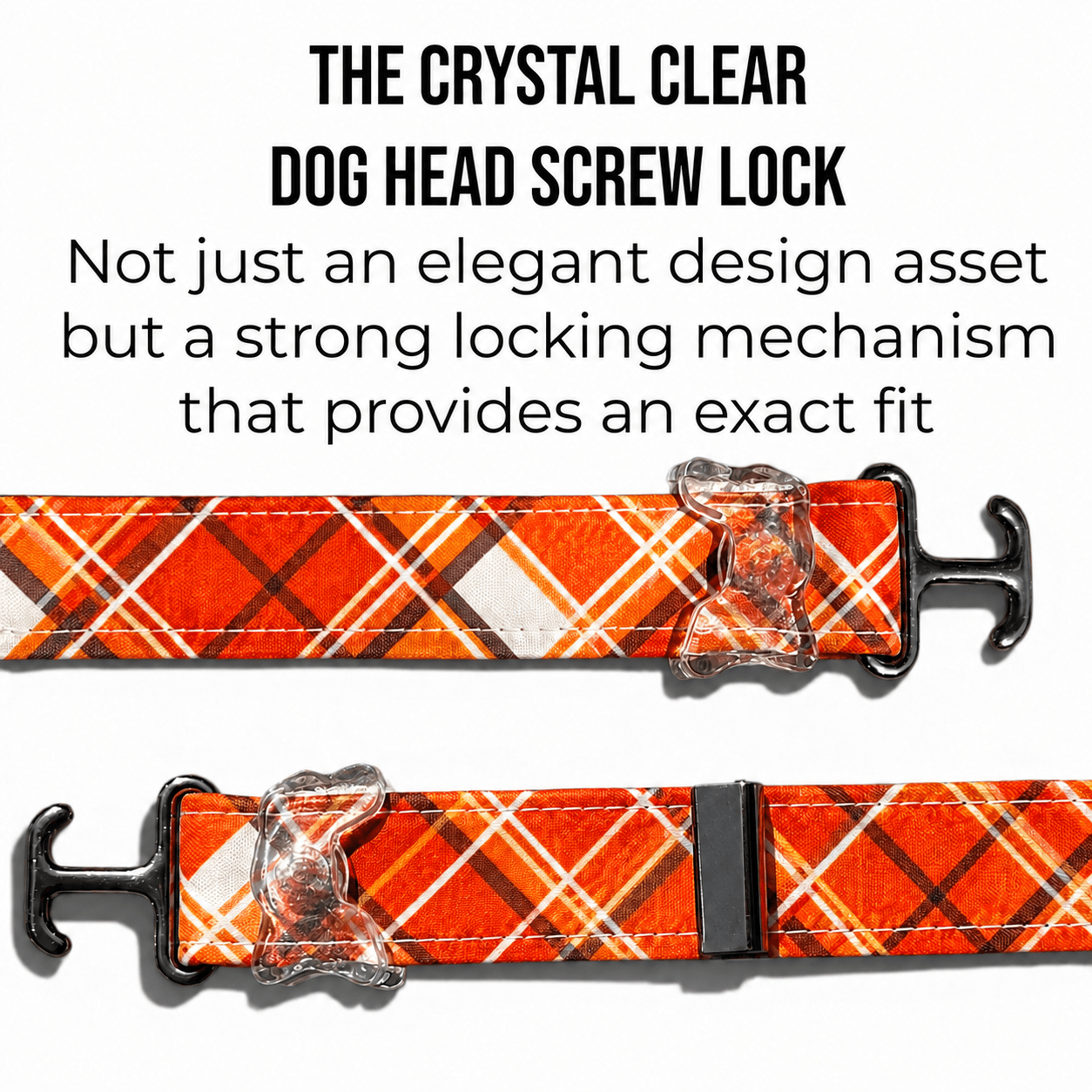 Classic Collar - Amber Plaid - Silver Hardware