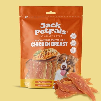 Jack PetPals Jerky Chicken Breast Dog Treats (12oz) ( 6-Pack on Hanging Clip Strips )