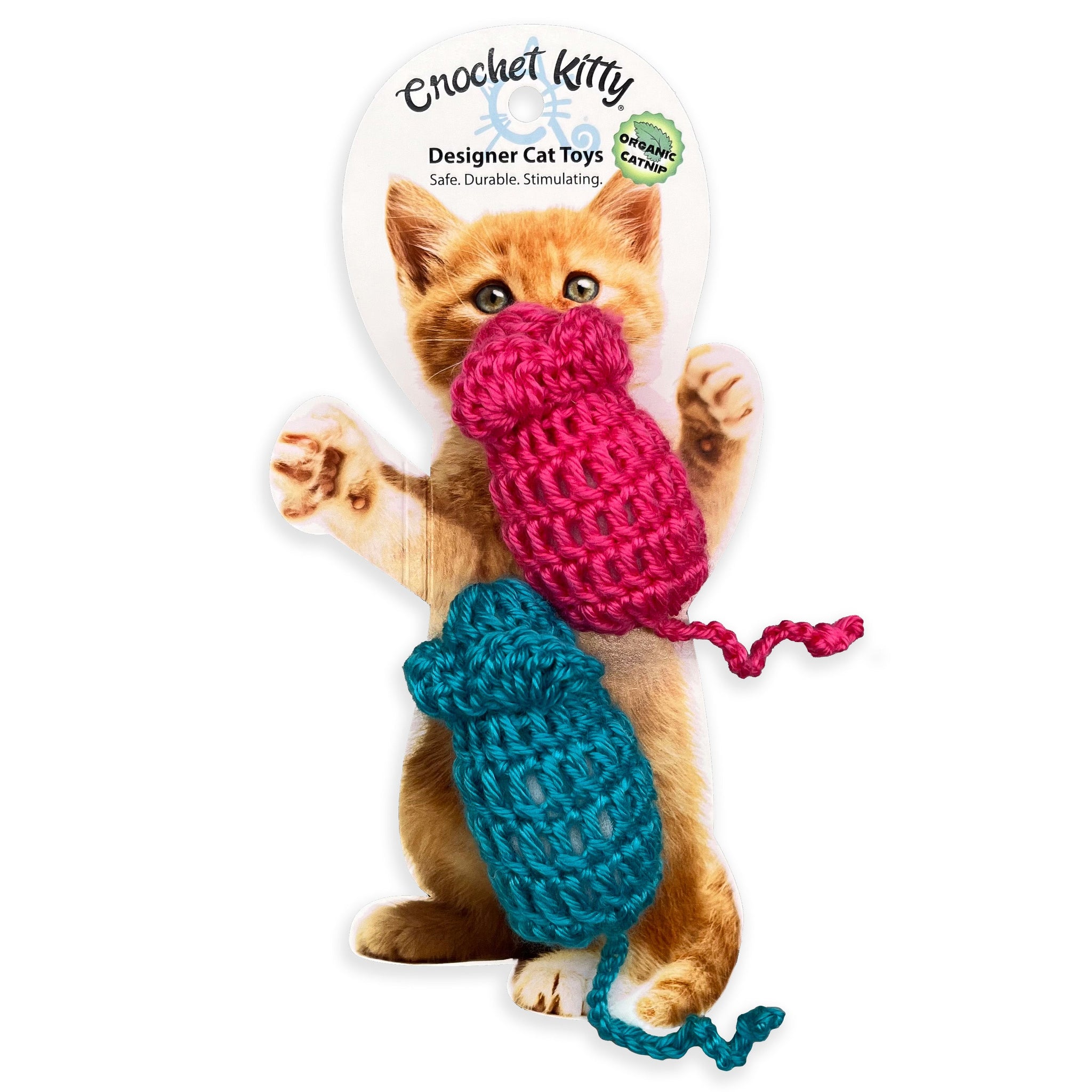 Crocheted Catnip Mice Twin Pack- Our First Product