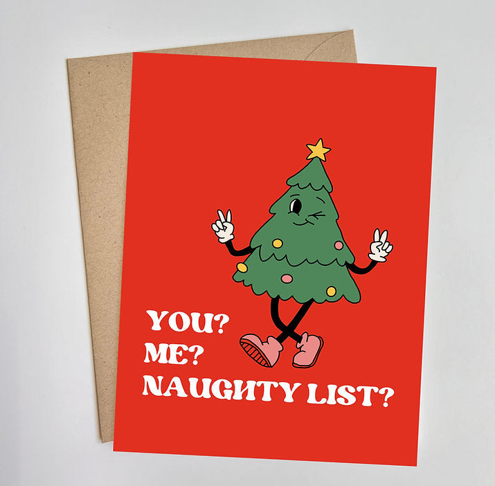 Naughty List Funny Holiday Card for Couples Christmas Card