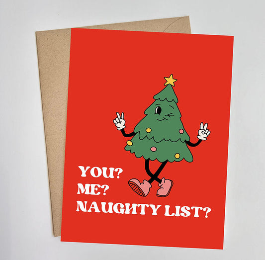 Naughty List Funny Holiday Card for Couples Christmas Card