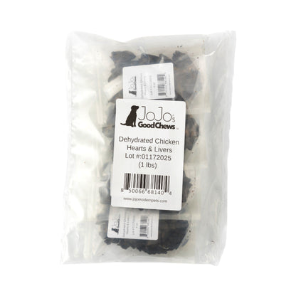 Dehydrated Chicken Hearts & Livers Natural Dog Treats (1 lb.)