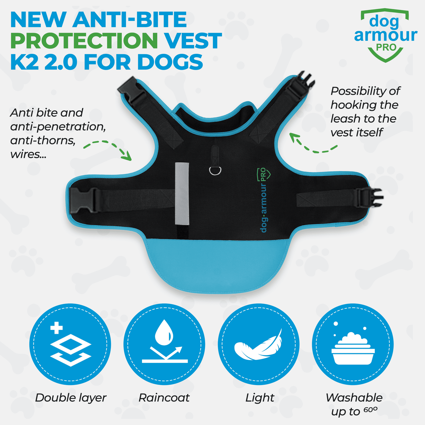 Anti-Bite Protection Vest for Dogs - Blue