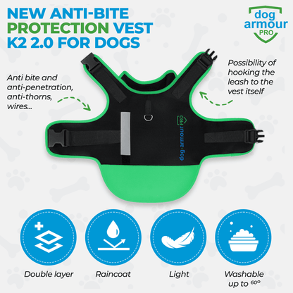 Anti-Bite Protection Vest for Dogs - Green