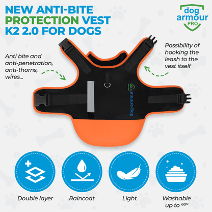 Anti-Bite Protection Vest for Dogs - Orange