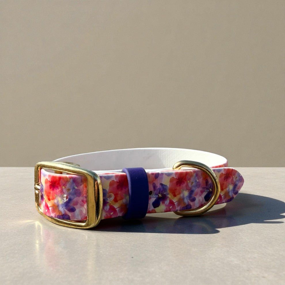 Flowers Printed Biothane Collar