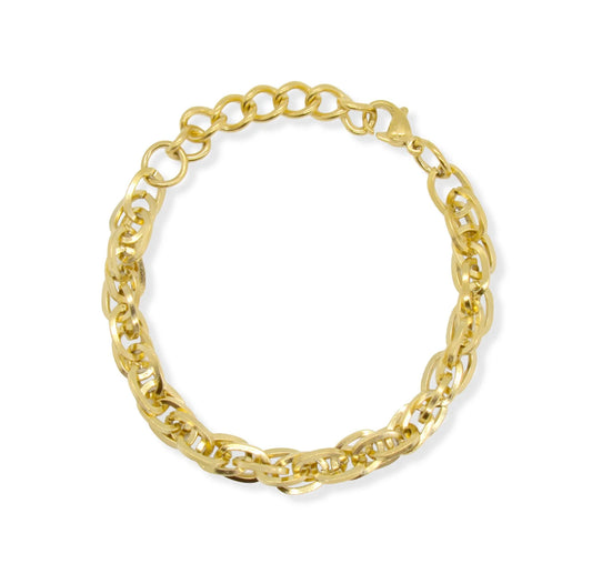 GEMMA GOLD CHUNKY ROPE CHAIN BRACELET