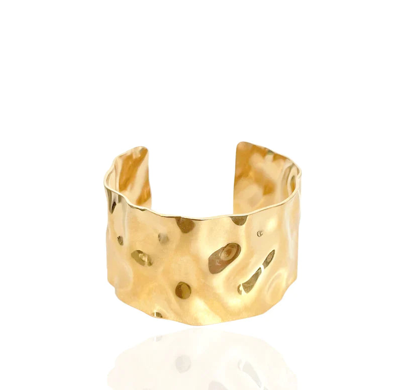 Leona Gold Hammered Cuff Bracelet