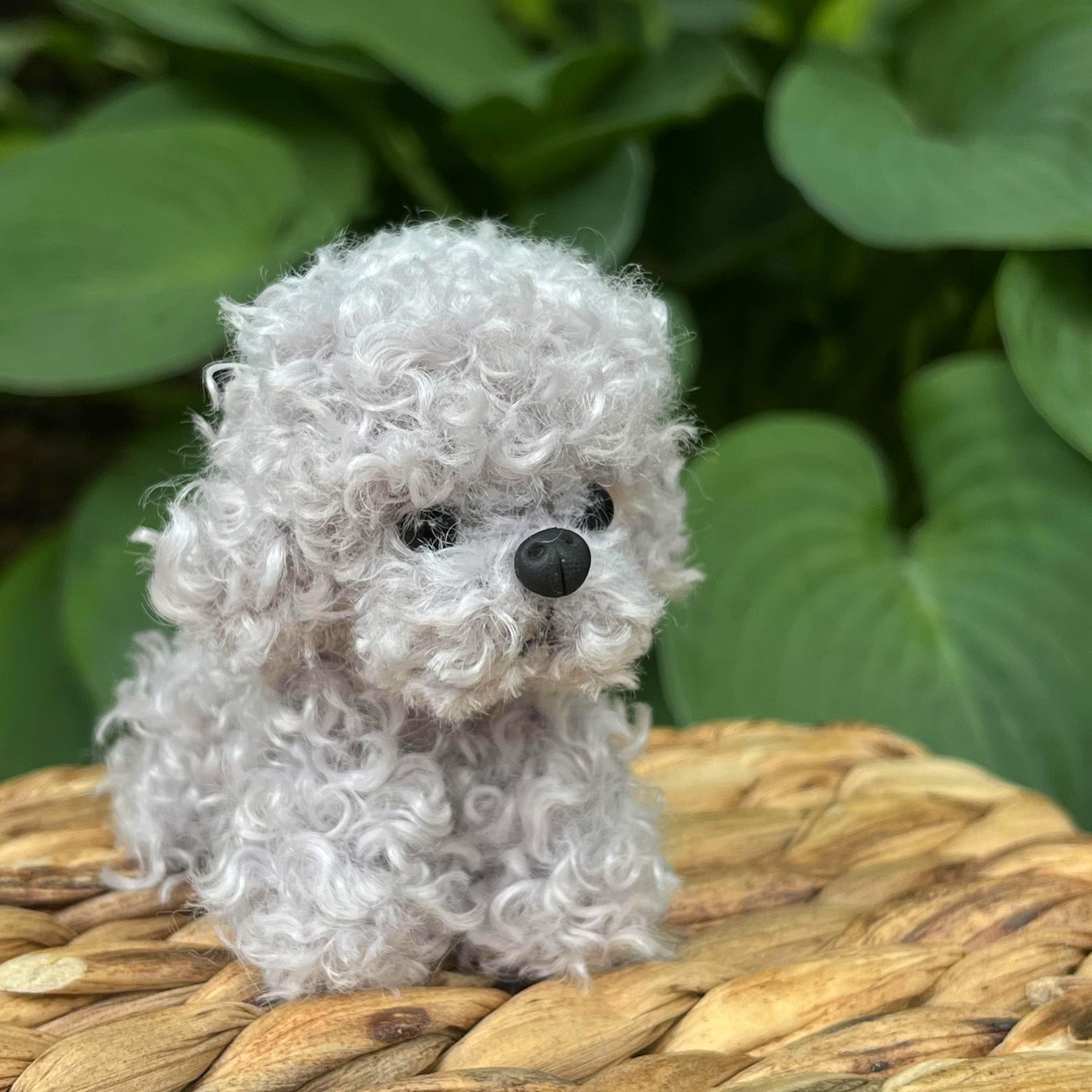 Handmade Curly Mini Poodle – Cute Dog Decoration, Cute Animal Figurine, Tiny Dog Figurine for Gifts or Display