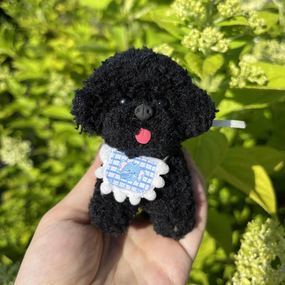 Handmade Fleece Poodle Figurine – Cute Dog Decoration, Cute Animal Accessory for Gifts or Display