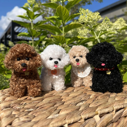 Handmade Curly Poodle Figurine – Cute Dog Decoration, Cute Animal Accessory for Gifts or Display