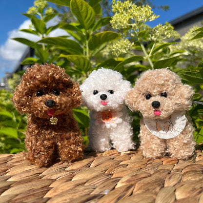 Handmade Curly Poodle Figurine – Cute Dog Decoration, Cute Animal Accessory for Gifts or Display