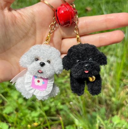 Handmade Mini Poodle Keychain – Cartoon Dog Bag Charm