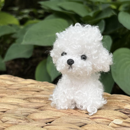 Handmade Curly Mini Poodle – Cute Dog Decoration, Cute Animal Figurine, Tiny Dog Figurine for Gifts or Display