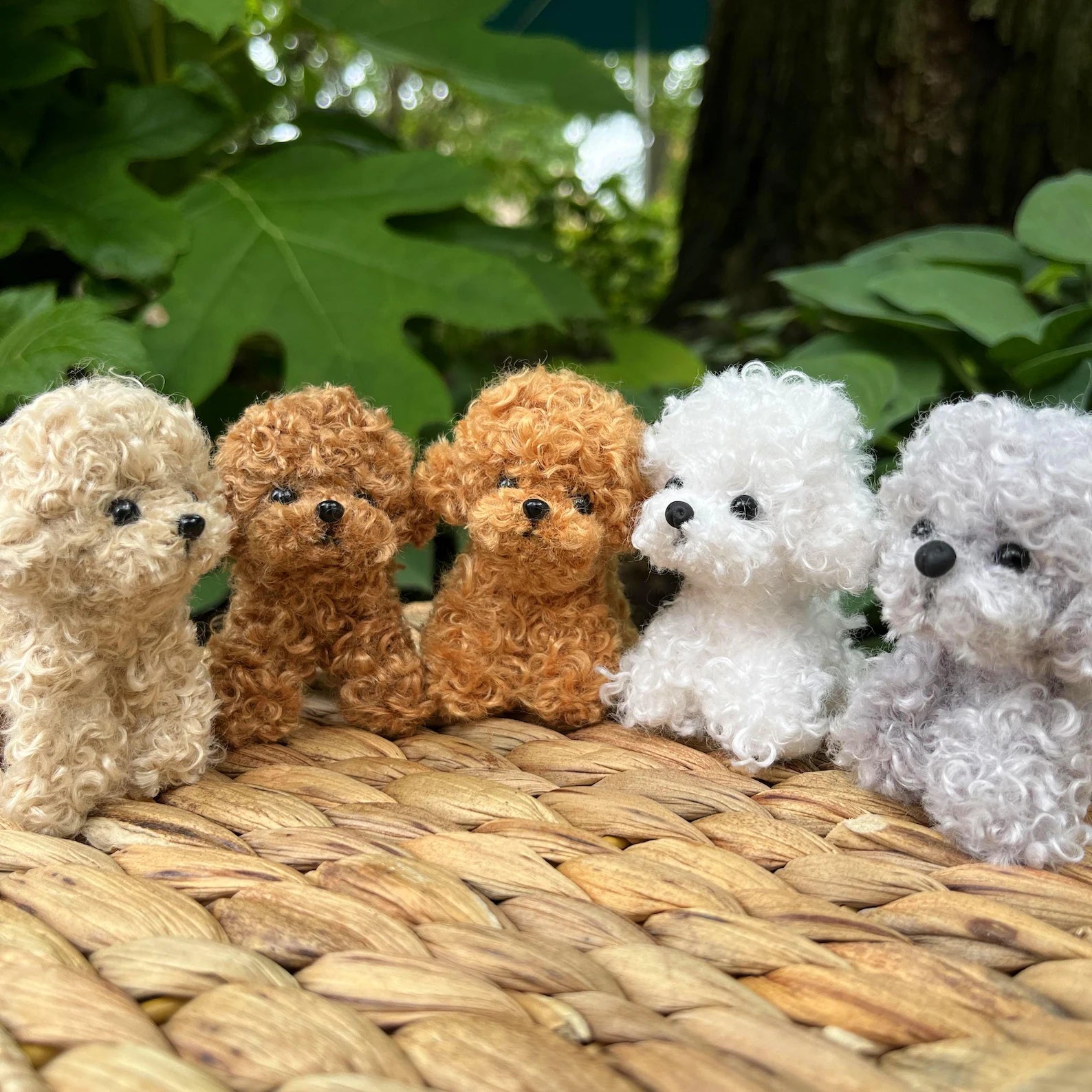 Handmade Curly Mini Poodle – Cute Dog Decoration, Cute Animal Figurine, Tiny Dog Figurine for Gifts or Display
