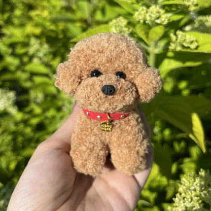 Handmade Fleece Poodle Figurine – Cute Dog Decoration, Cute Animal Accessory for Gifts or Display
