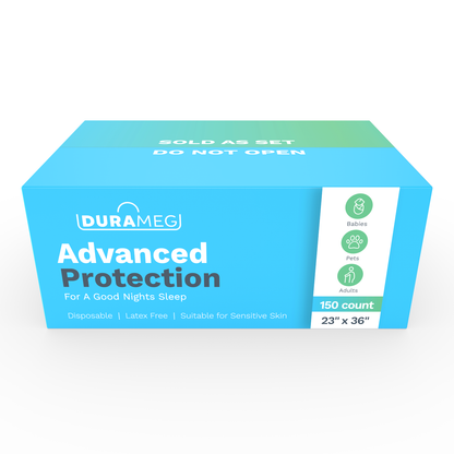 Chucks Pads Disposable Underpads | 23"x36" Incontinence Chux Pads [150-Pads: 3 Pack of 50]