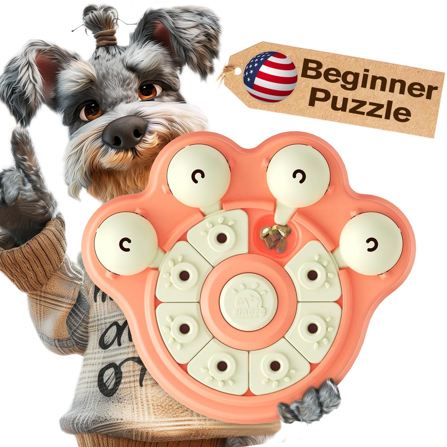 KADTC Beginner Dog Puzzle Toy for Small/Medium/Large Dogs Treat Puzzles Slow Feeder Interactive Enrichment Food Dispenser Puppy Mental Stimulation Brain Stimulating Toys Christmas & New Year Gift