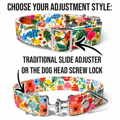 Classic Collar - Yellow Rosebud - Silver Hardware