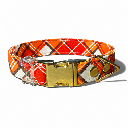 Classic Collar - Amber Plaid - Gold Hardware