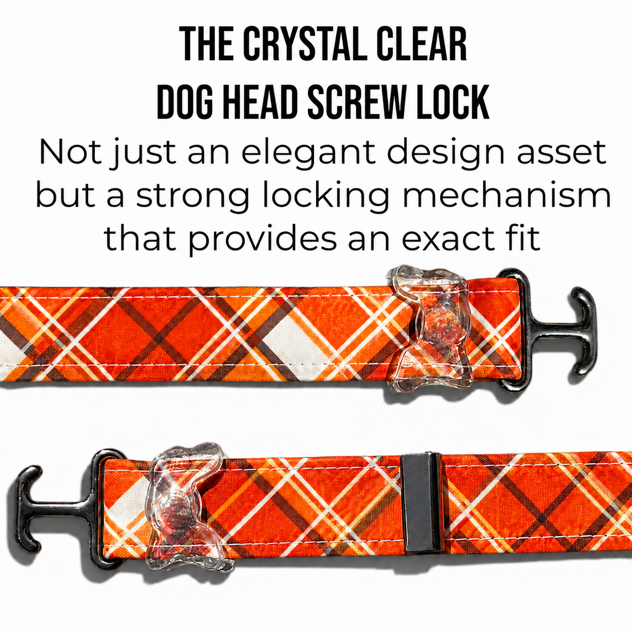 Classic Collar - Amber Plaid - Silver Hardware