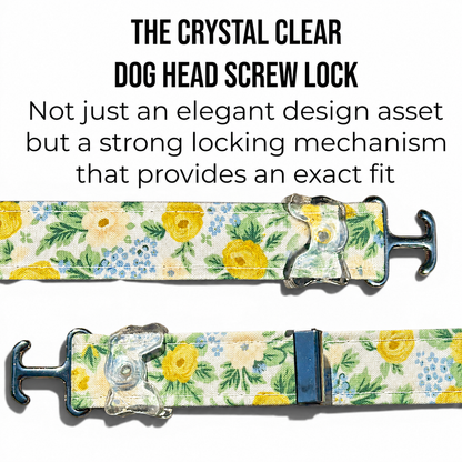 Classic Collar - Yellow Rosebud - Silver Hardware