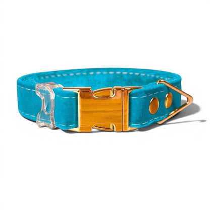 Luxe Velvet Dog Collar - Turqouise