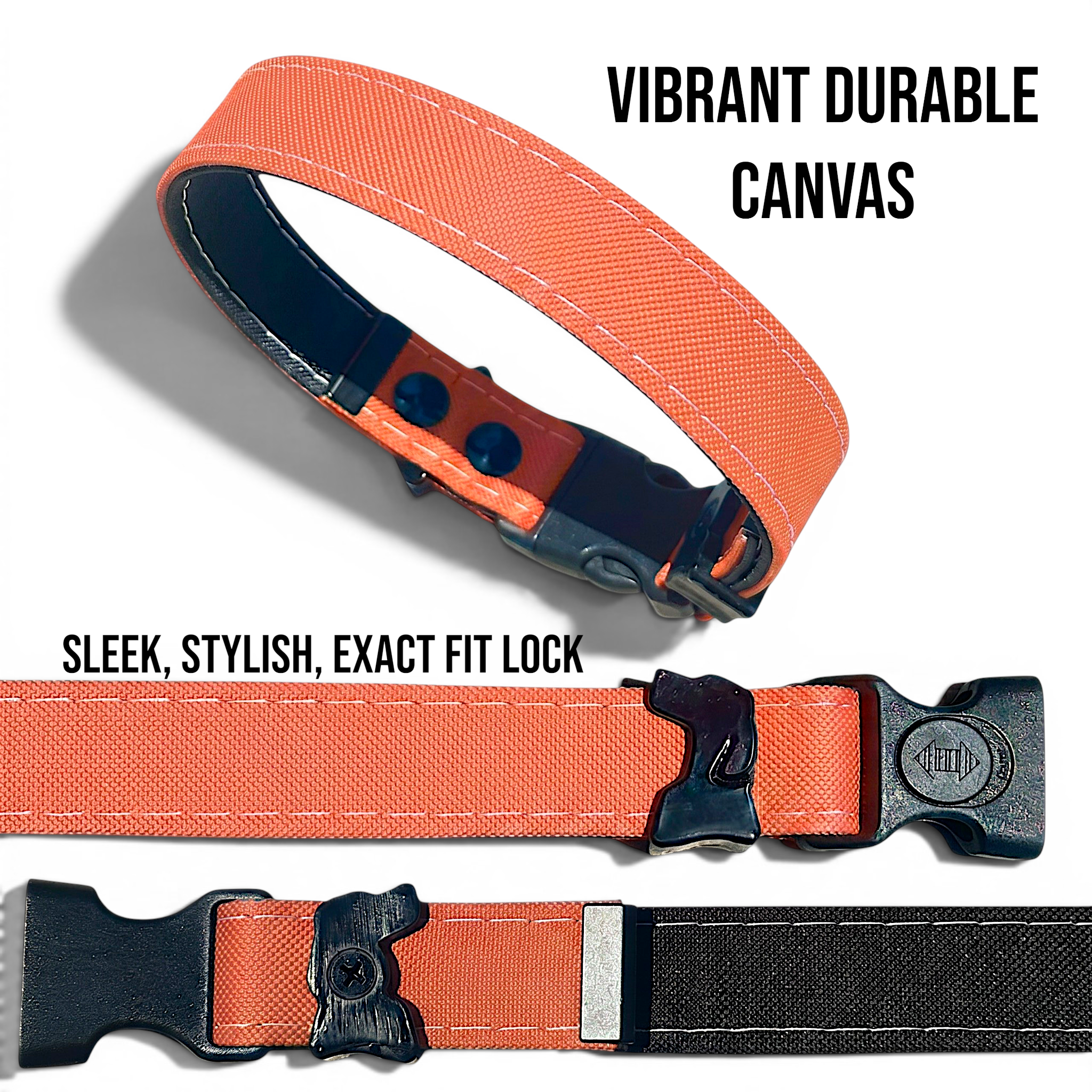 Rugged Waterproof Dog Collar - Coral