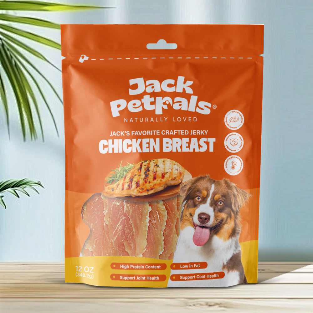 Jack PetPals Jerky Chicken Breast Dog Treats (12oz) ( 6-Pack on Hanging Clip Strips )