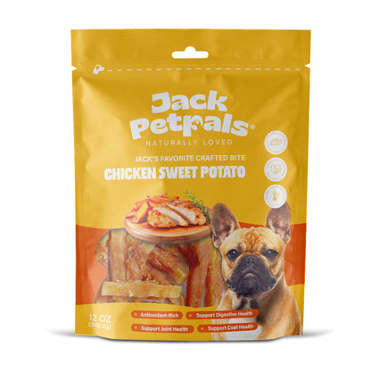 Jack PetPals Chicken Sweet Potato Bites Dog Treats (12oz) ( 6-Pack on Hanging Clip Strips )