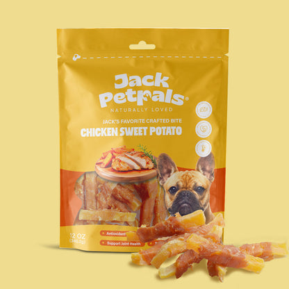 Jack PetPals Chicken Sweet Potato Bites Dog Treats (12oz) ( 6-Pack on Hanging Clip Strips )