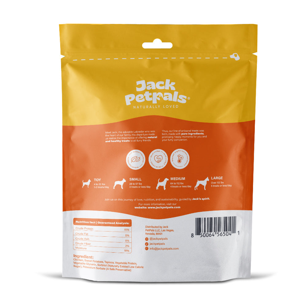 Jack PetPals Chicken Sweet Potato Bites Dog Treats (12oz) ( 6-Pack on Hanging Clip Strips )