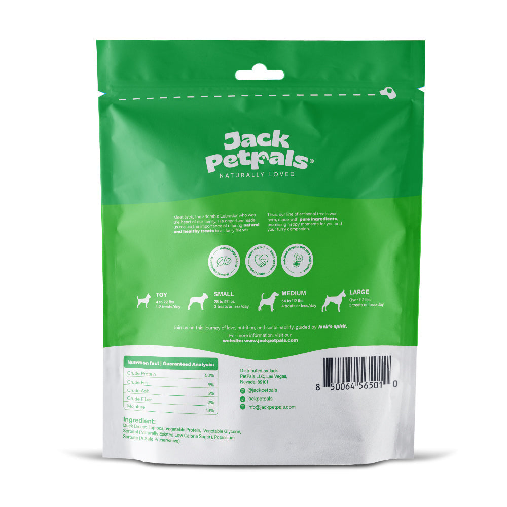 Jack PetPals Handcrafted Jerky Duck Breast Dog Treats (12oz) ( 6-Pack on Hanging Clip Strips )
