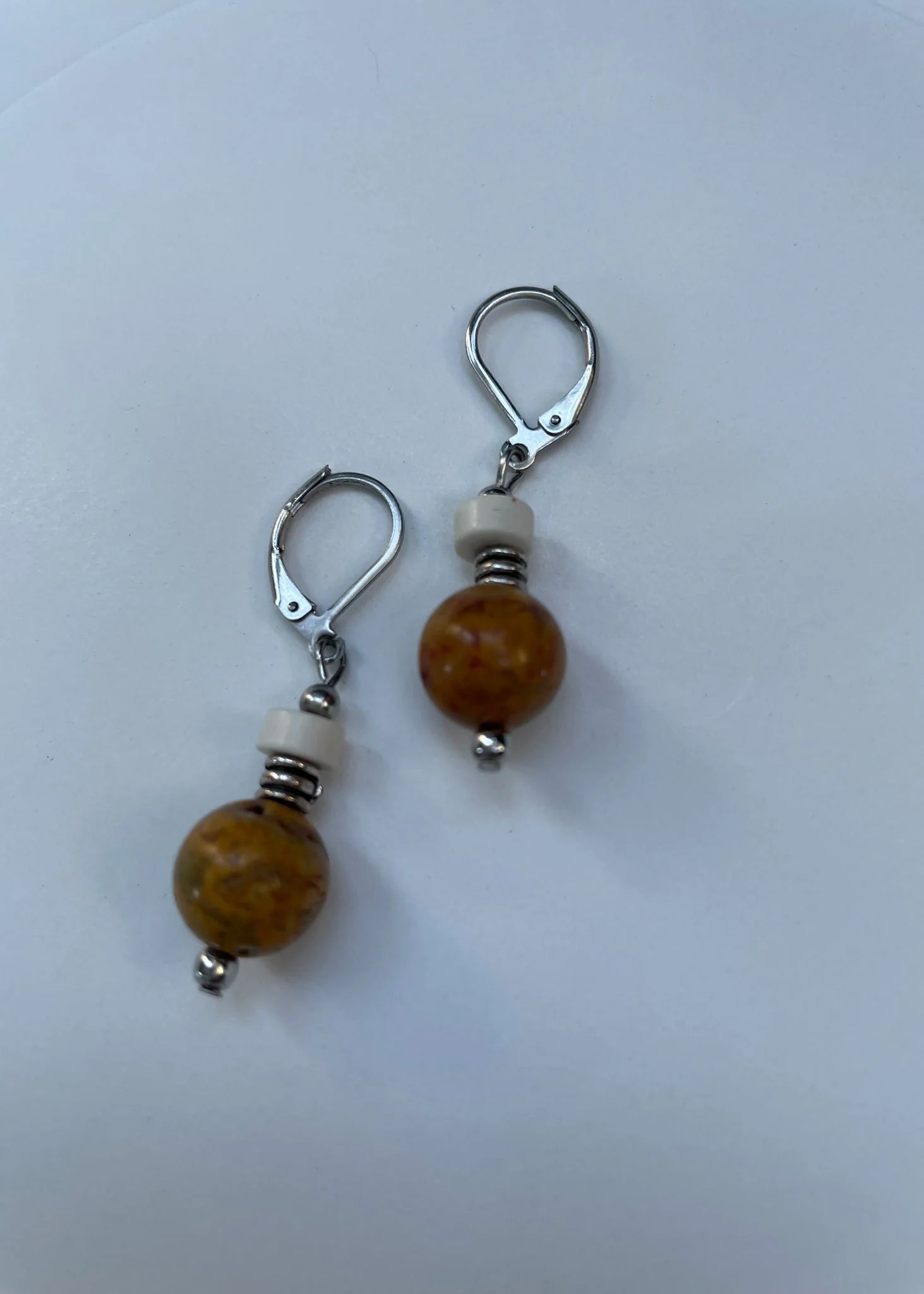 Jasper and Howlite Drop Earrings