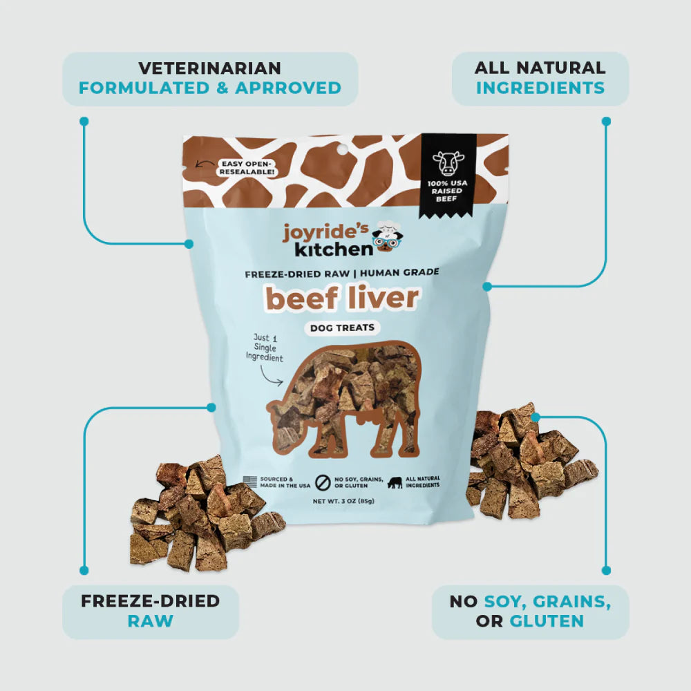 Joyride's Kitchen Premium Beef Liver Freeze-Dried Raw Dog Treats | 2 PACK