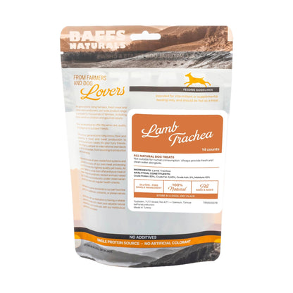 BAFFS NATURALS All-Natural Premium Lamb Trachea Dog Chews – (10-Piece Bag)
