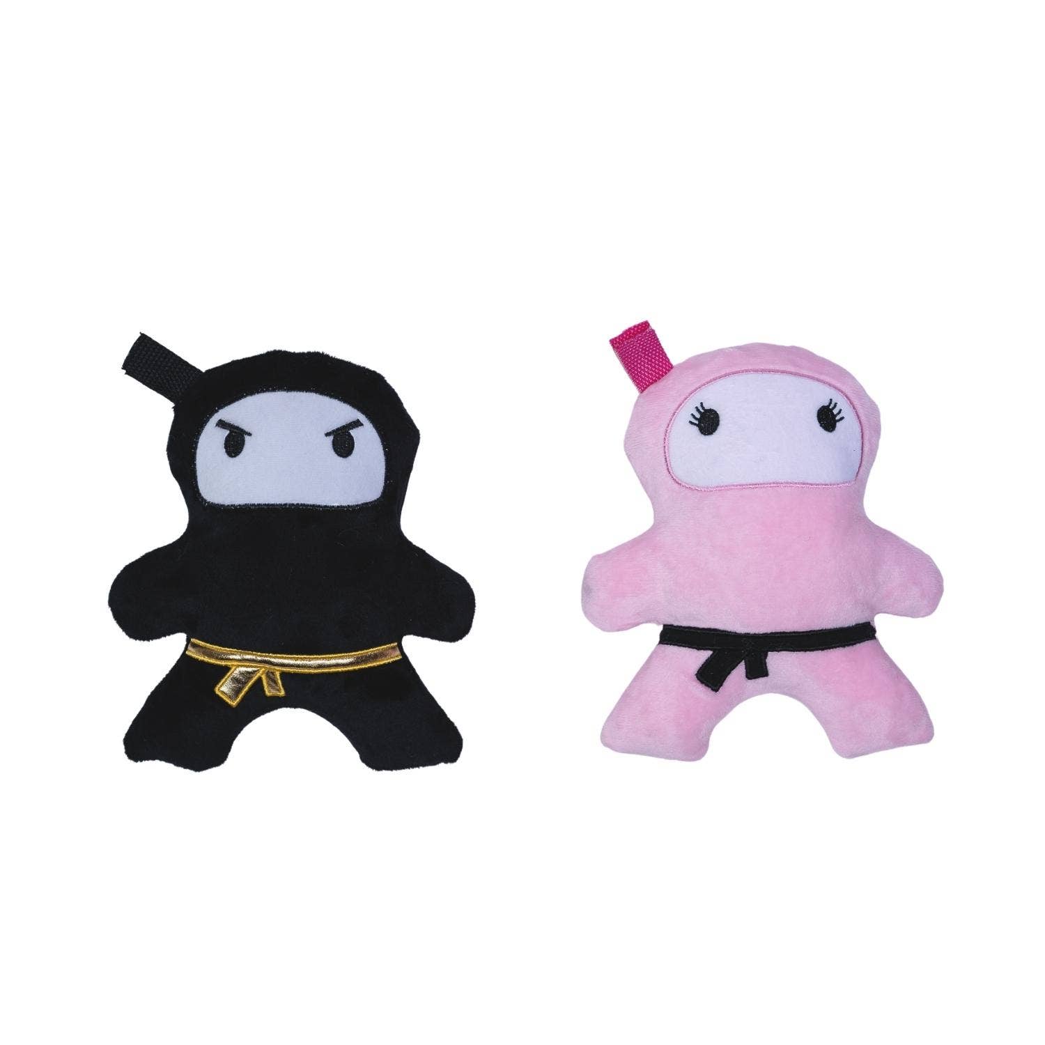 Pawsome Duo: Ninja Pink and Black Plush Dog Toy Gift Set