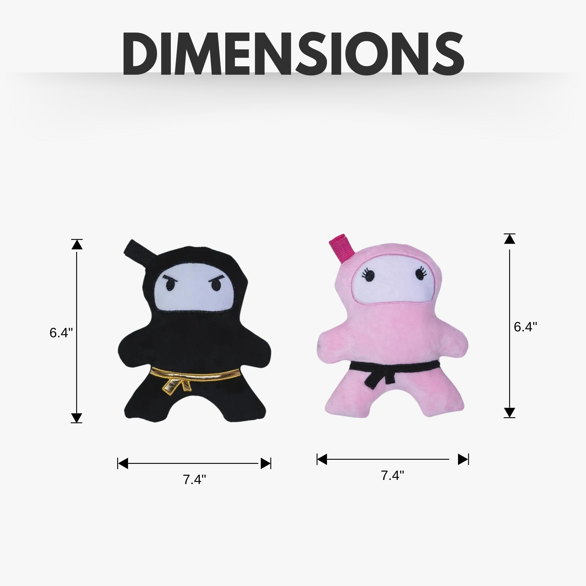 Pawsome Duo: Ninja Pink and Black Plush Dog Toy Gift Set