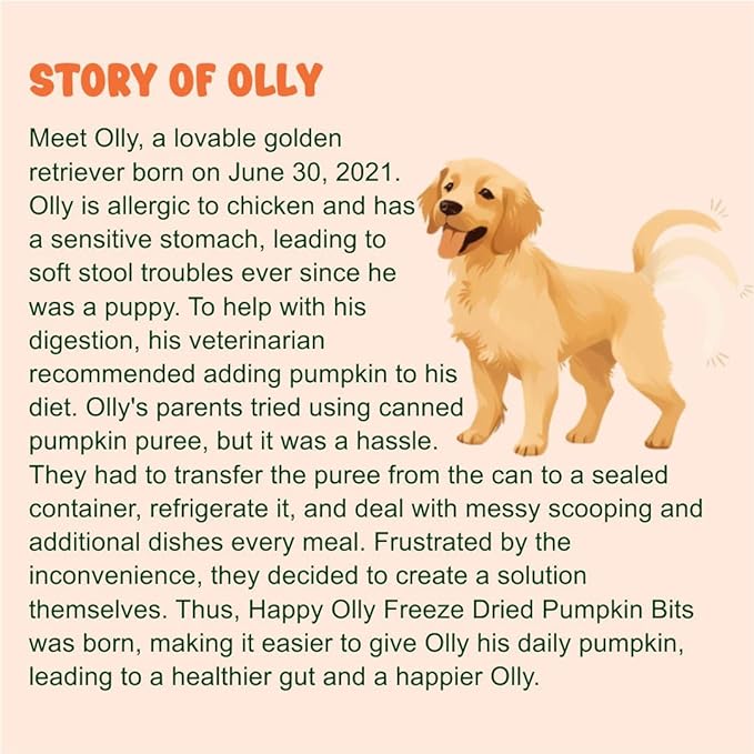 Happy Olly Single Ingredient Freeze Dried Pumpkin Bits