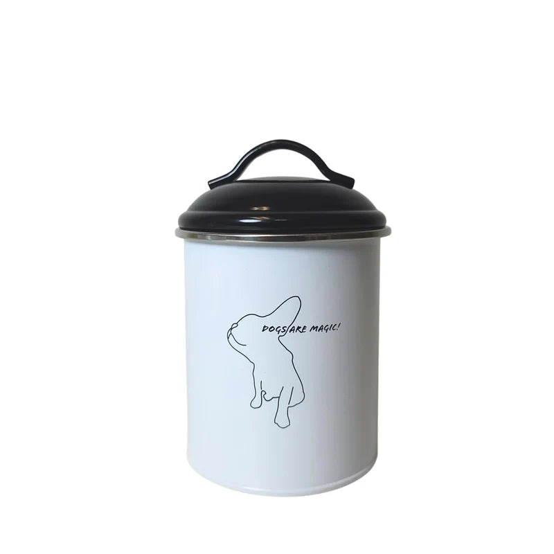 Black & White Pet Food & Treat Storage Canisters (Set of 3)