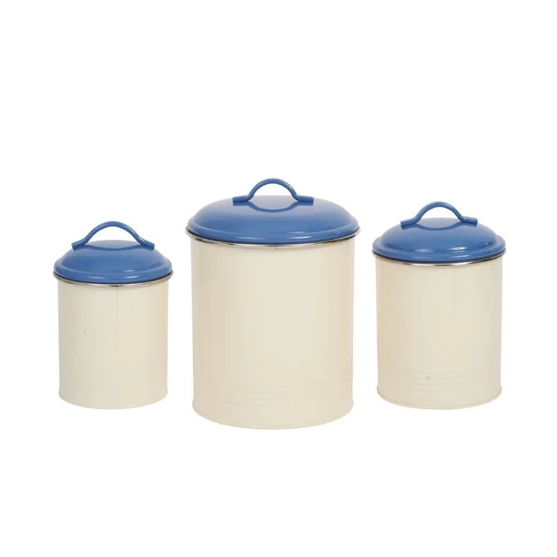French Blue Pet Food & Treat Storage Canisters (Set of 3)