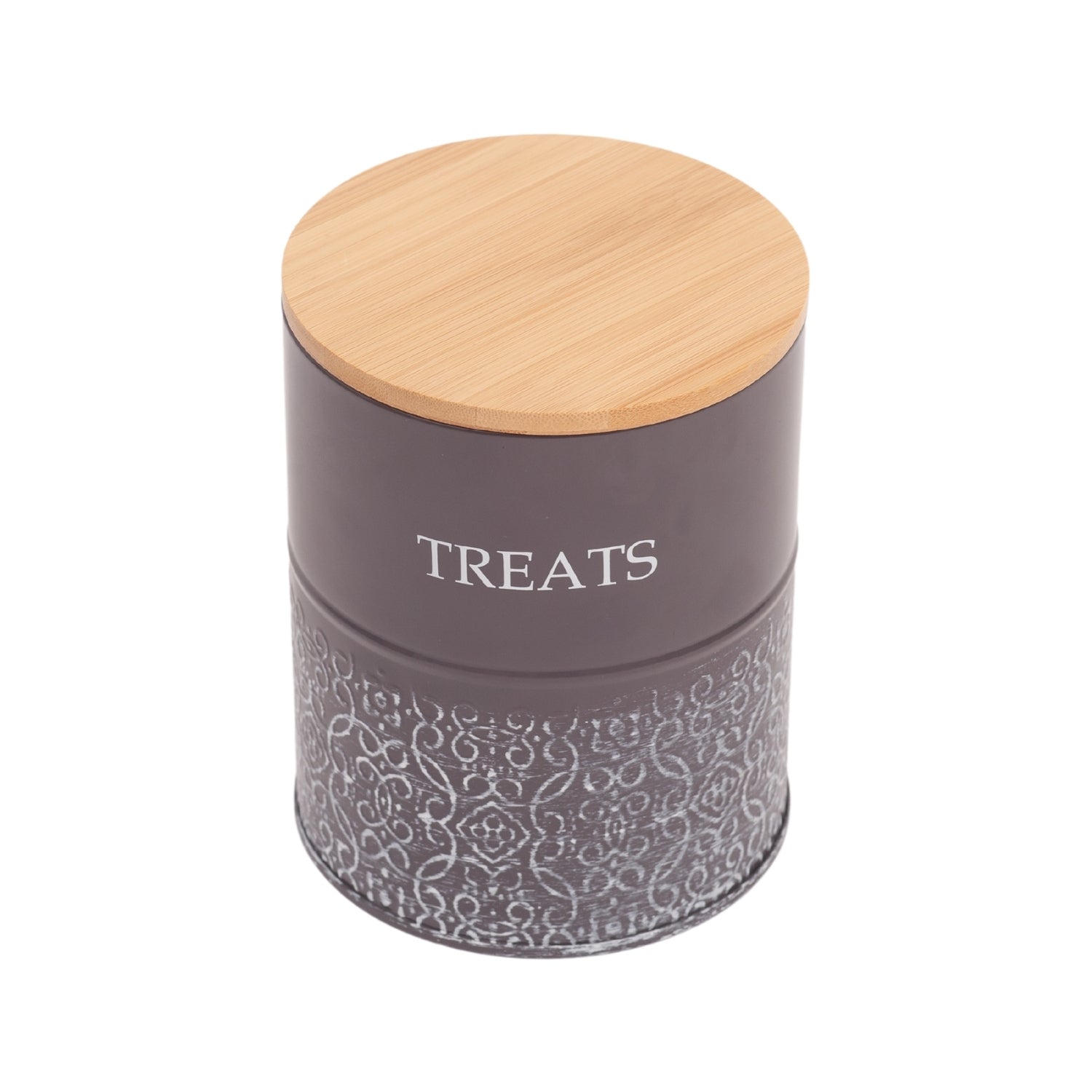 Set of 2 Pet Treat Storage Canister - Volcanic Gray & White