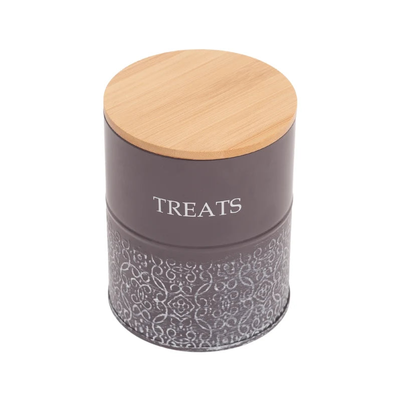 Set of 2 Pet Treat Storage Canister - Volcanic Gray & White