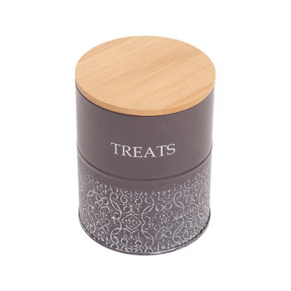 Set of 2 Pet Treat Storage Canister - Volcanic Gray & White